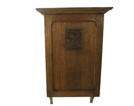 Kitchen Apothecary Pharmacy Medicine Bathroom Wall Cabinet Hand Carved Oak Flowers Barn Country Farmhouse Style