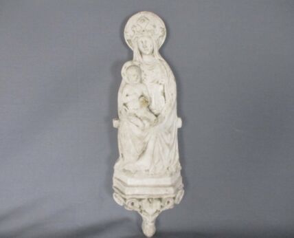 Antique Wall Hanging Plaster Virgin Mary Infant Child Jesus Gorgeous Madonna