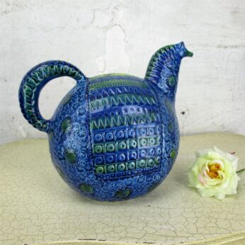 Rare Mid Century Italian Ceramic Rimini Blue Horse era Bitossi Raymor Aldo Londi