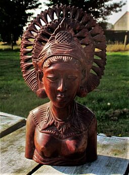 Vintage Indonesian Asian Woman Nude Hand Made Carved Wood Marked