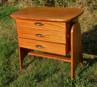 Danish Modern Massive Teak Sewing Box Chest of Drawers Era Eames Rare