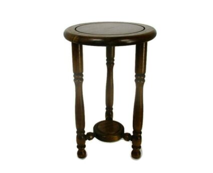 Vintage Small Tripod Pedestal Side Table Plant stand Wood Two tier Edwardian style
