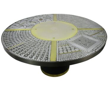 Hand Made Costume Made Round Coffee Table Design B. Driesen Unique Piece