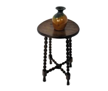 Bobbin Legs Side Display Table Pedestal Plant Bonsai Stand Edwardian Style 19.09"