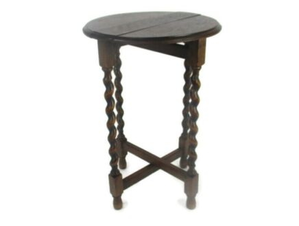 practical Barley Twist Wood Side Occasional Wine Coffee Table Pedestal Plant Stand pliable Edwardian Style
