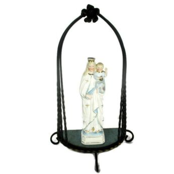 Lovely Vintage Wrought Iron Chapel Niche for Statue Standing Hanging