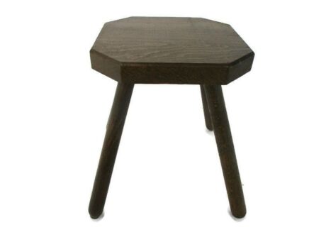 Old Milk Milking Stool Farmhouse Country Barn Style Side Display Table Pedestal Plant Stand Authentic