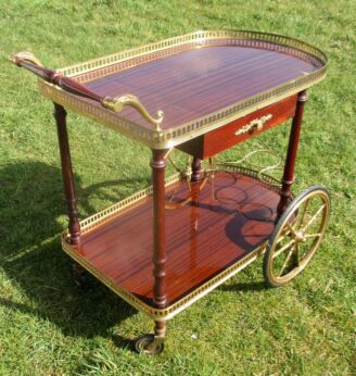 Vintage Bar Cart Modern Wood Cocktail Serving cart Serving trolley