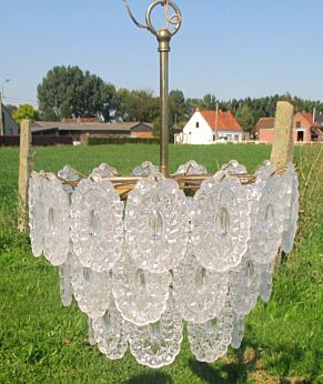 Vintage Mid Century Space Age Chandelier 36 p ( Era Murano Mazzega venini )