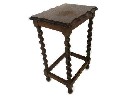 Barley Twist Wooden Nesting Stacking Side Table Barn Country Style Mid Century