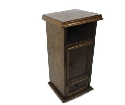 Bedside End Table Cabinet Nightstand Wood Oak hall Telephone Table Hallway Furniture on wheels
