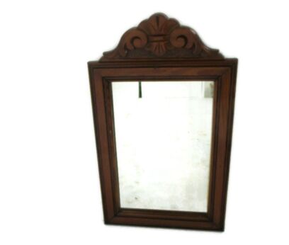 Ornate Farmhouse Mirror Wooden Frame Barn Country Style Lovely Carved Wood
