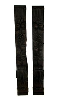 Pair Antique Corbels Hand Carved Wood Pediment Over Door Architectural WOW HTF