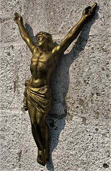 Gorgeous Antique Brass Corpus Crucifix Church Jesus Christ 15.24"