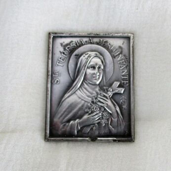 French Medallion Saint Therese of Lisieux Plaque France Catholic Infant Jesus