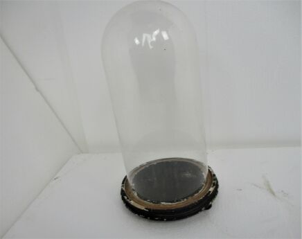 Vintage Round Hand Blown Glass Dome Globe Steampunk Display Doll Clock 13.77"