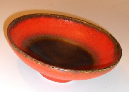 Vintage West Germany Steuler Art Pottery Wall Bowl glazed ceramic Fat Lava 70s