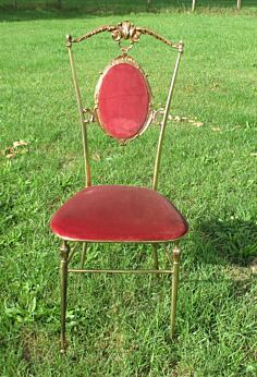 Vintage Authentic Chiavari Chair Brass Italian Hollywood Regency