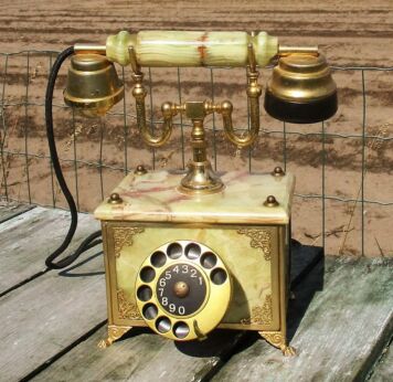 Ornate Decorative Marble Onyx Telephone Rotary Claw Feet Gorgeous