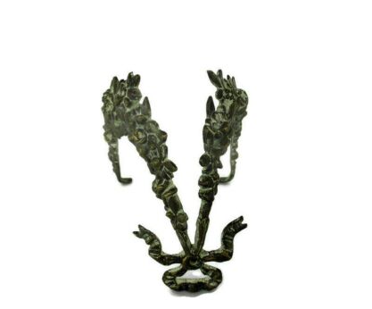 Antique Cast Brass Furniture Trim Architectural Ornate Reclaimed Hardware FLowers Bow Beautiful