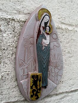 Mid Century Design Ceramic Wall Plaque Virgin Mary Flanders Paul Vermeire