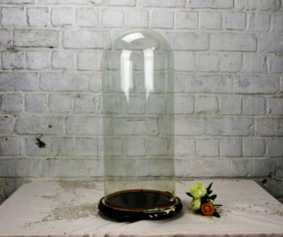 Antique Victorian Round Hand Blown Glass Globe Dome Taxidermy Steampunk 20.07"