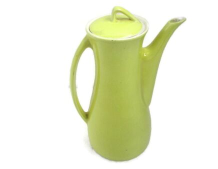 Boch La Louviere Belgian Yellow teapot Coffee pot Ceramic Stoneware Stylish Art Deco gorgeous design