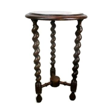 Barley Twist Wood Side Occasional Wine Table Pedestal Plant Flower Stand 19.48"
