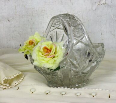 crystal Centerpiece Basket Bleikristall Tritschler Winterhalder West Germany