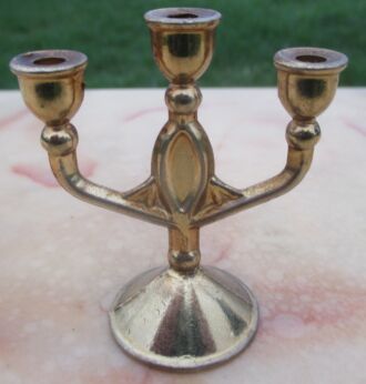 Vintage Miniature Candle Holder Candelabra Doll House Brass Copper for Doll House or collectible