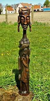 Large African Statue Hand Made Carved Wood Tribal Art Figurines Gorgeous
