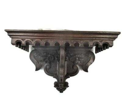 Hand Carved Dark Wooden Wall Hall Console table Ornate Bracket Gorgeous