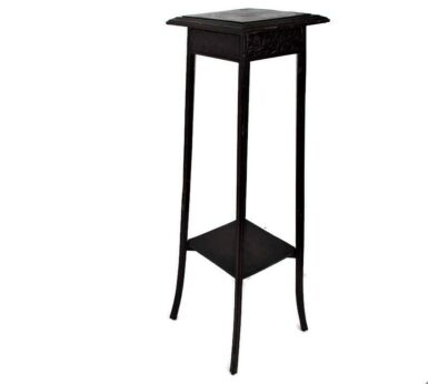 Art Nouveau Deco Ornate 2 Tier Pedestal Table Plant Bonsai Stand Side Table Flower Pattern 42.51"