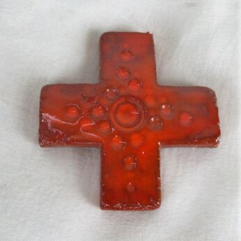 Mini Miniature Mid Century Modern Ceramic Crucifix Era Amphora Perignem HTF