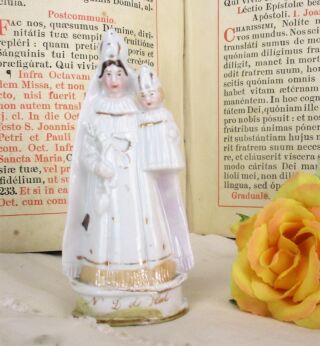 Mini Statue "Black" Madonna Notre Dame de Hal Porcelain Virgin Mary HTF 4.33"