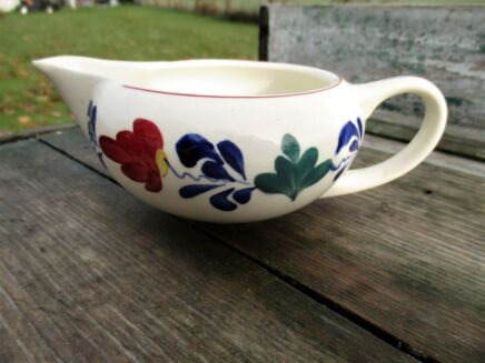 Antique Petrus Regout Maestricht Boerenbont Creamer Milk Jug Floral Pattern