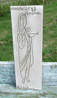 Vintage Virgin Mary Jesus Mother and Child wall Plaque Raf Mailleux Belgium