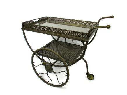 Swedish Mid Century Modern Brass Bar Trolley Cart Josef Frank Svenskt Tenn