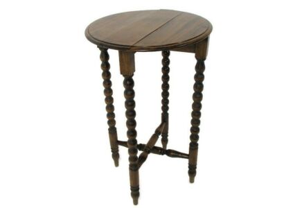 Wood Side Occasional Wine Coffee Table Pedestal Plant Stand pliable Edwardian Barn Country Style Bobbin Legs