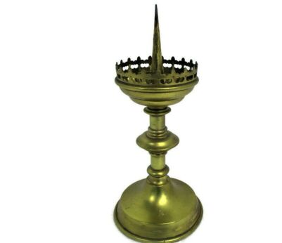 Antique Candle Holder Candle stick Church  Chapel Altar Monastery Brass 12.99"