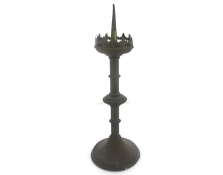 Gothic Large Candle Holder Candlestick Church Altar Brass