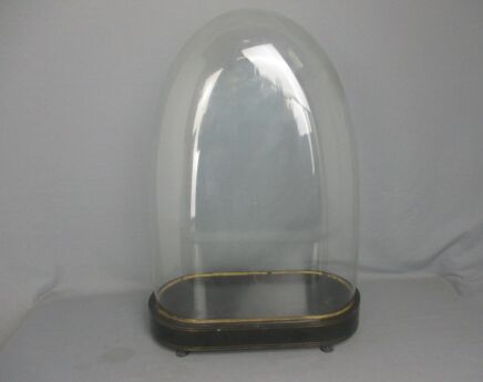 Antique Victorian Oval Hand Blown Glass Globe Dome Doll Clock 22.63 H 15.74"!!