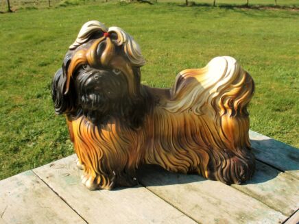 Large Statuette Figurine Pekinese Pekingese Dog Terracotta Lovely