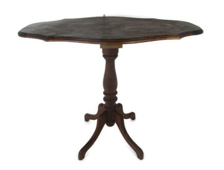 Art Nouveau  Pedestal Table Plant Flower Stand Side Table  Edwardian Style Inlay on top