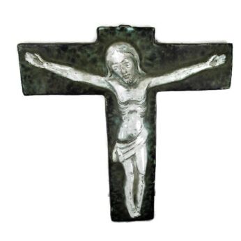 Mid Century Design Ceramic Modern Crucifix Ceramic Jesus Christ era Amphora