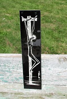 Vintage Ceramic Black Tile Wall Hanging Small Jesus Christ Crucifix Mettlach