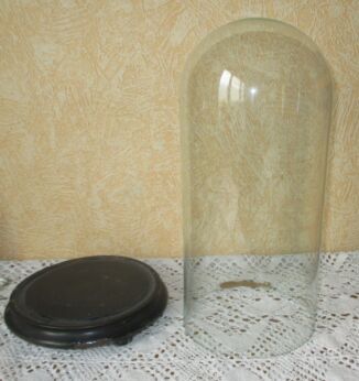 Antique Round Hand Blown Glass Globe Dome Taxidermy Steampunk Display 13.98"