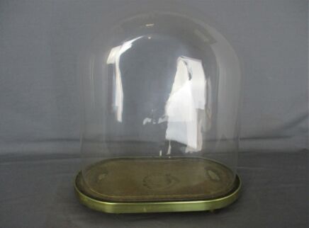 Antique Victorian Oval Hand Blown Glass Globe Dome Doll Clock 13.97" H 12.40"W