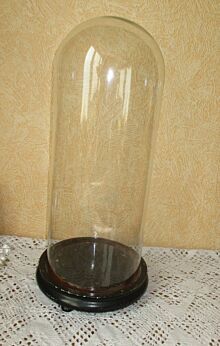 Antique Round Hand Blown Glass Globe Dome Taxidermy Steampunk Display 16.4"