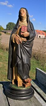 Antique Vintage Saint Teresa of Avila Statue Figurine Plaster National patron